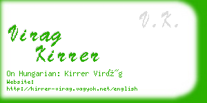 virag kirrer business card